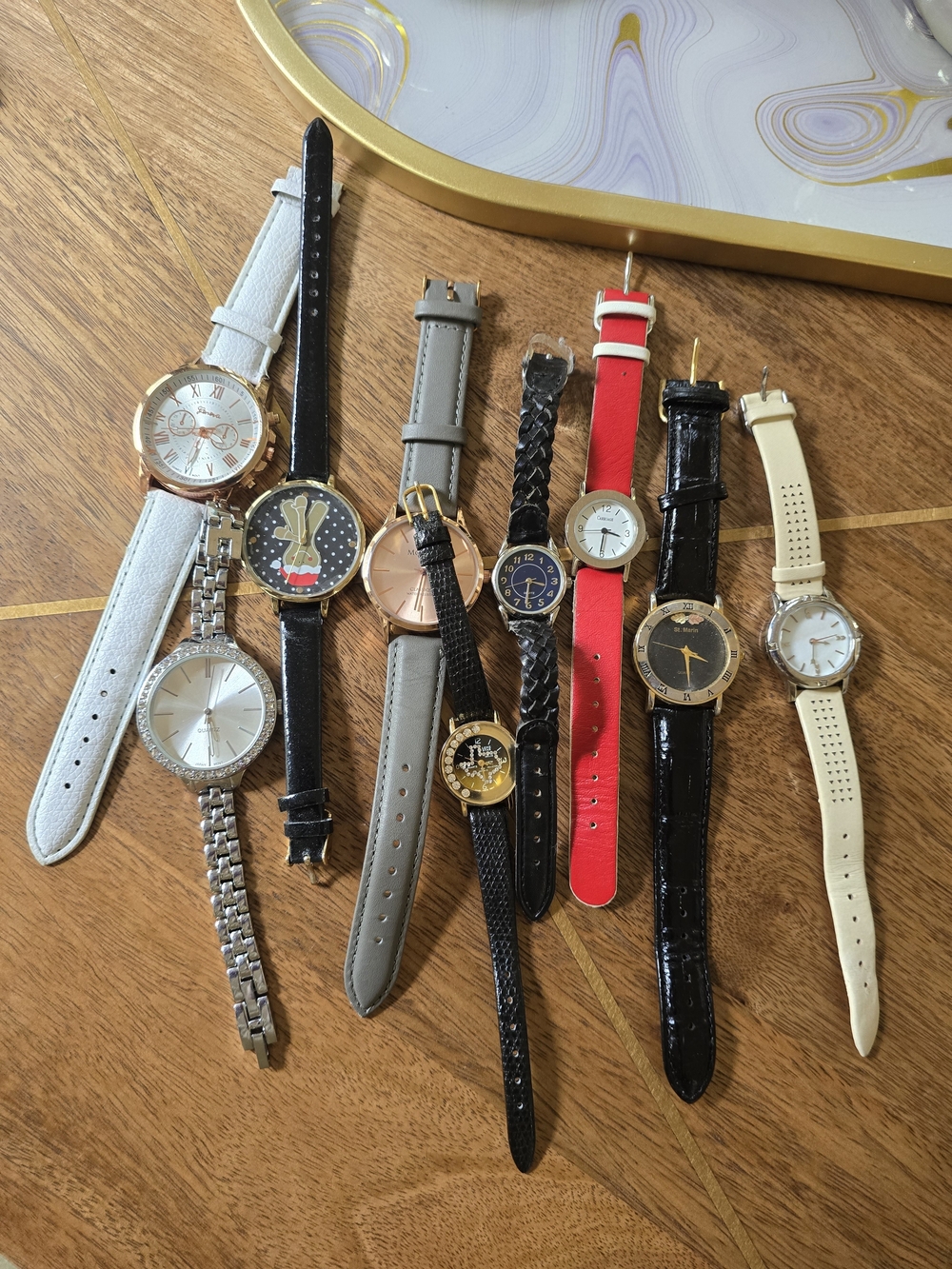 Mixed Women's Fashion Watch Lot - Black, Red, White, Gray, Beige, Working Cond..
